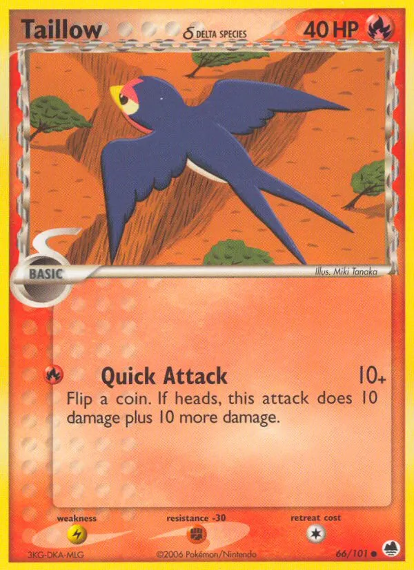 2006 Dragon Frontiers Taillow δ Common #066/101 Common card image