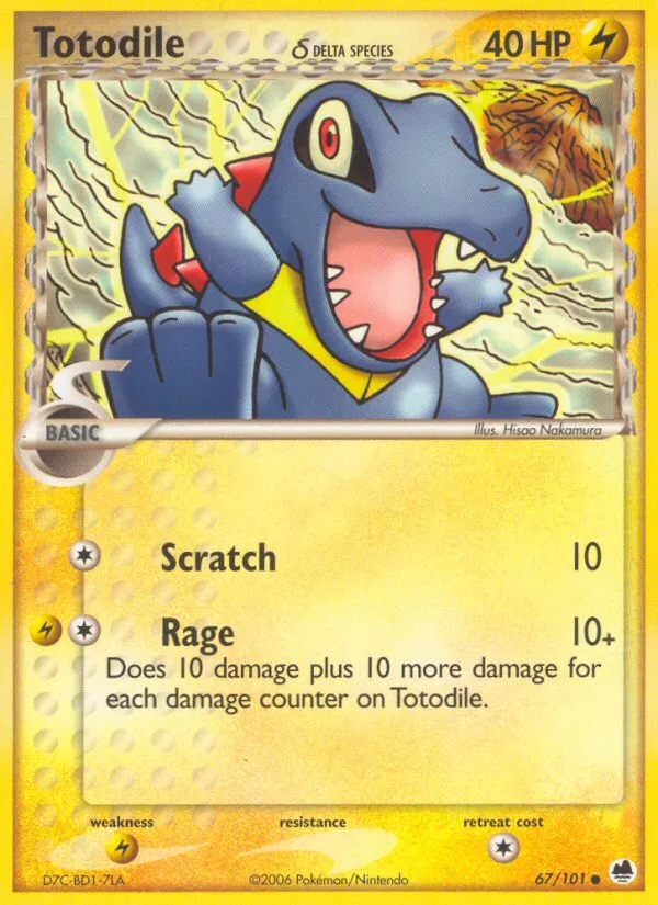 2006 Dragon Frontiers Totodile δ Common #067/101 Common card image