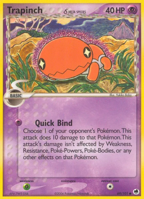 2006 Dragon Frontiers Trapinch δ #069/101 Common card image