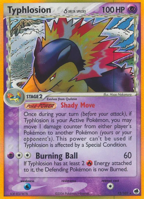 2006 Dragon Frontiers Typhlosion δ Rare Holo #012/101 Rare Holo card image