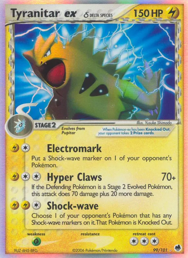 2006 Dragon Frontiers Tyranitar ex δ #099/101 Rare Holo EX card image