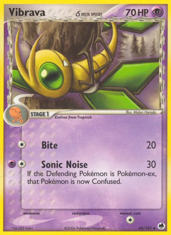 2006 Dragon Frontiers Vibrava δ #042/101 Uncommon card image