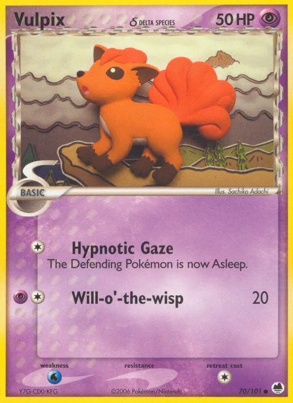2006 Dragon Frontiers Vulpix δ Common #070/101 Common card image