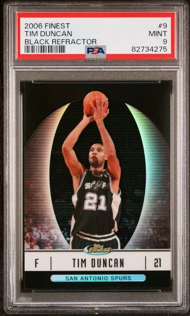 2006 Finest Tim Duncan Black Refractor #9 card image