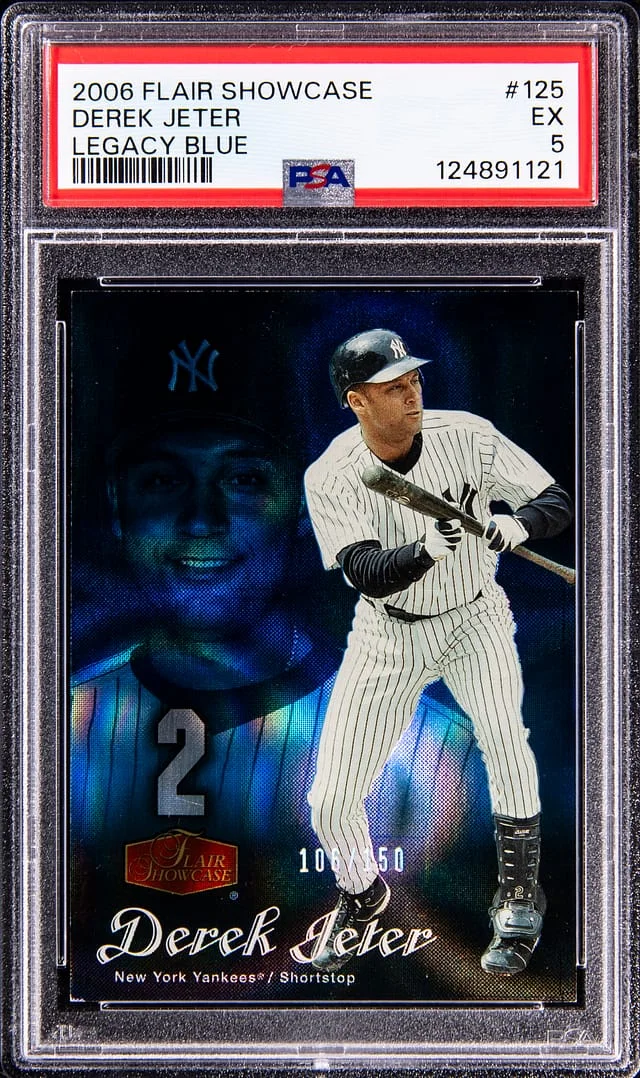 2006 Flair Showcase Derek Jeter Legacy Blue #125 card image