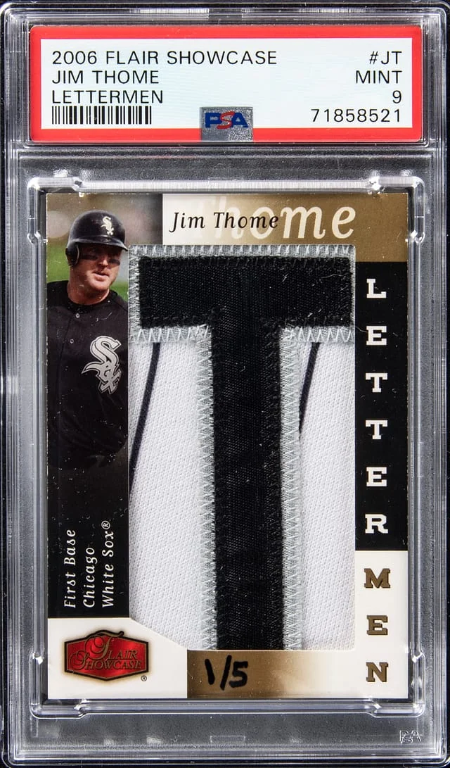 2006 Flair Showcase Jim Thome Lettermen #LE-JT card image