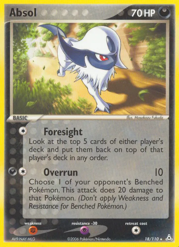 2006 Holon Phantoms Absol Rare #018/110 Rare card image