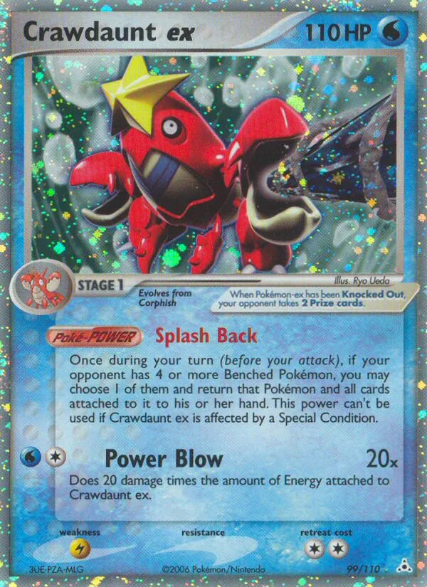 2006 Holon Phantoms Crawdaunt ex #099/110 Rare Holo EX card image
