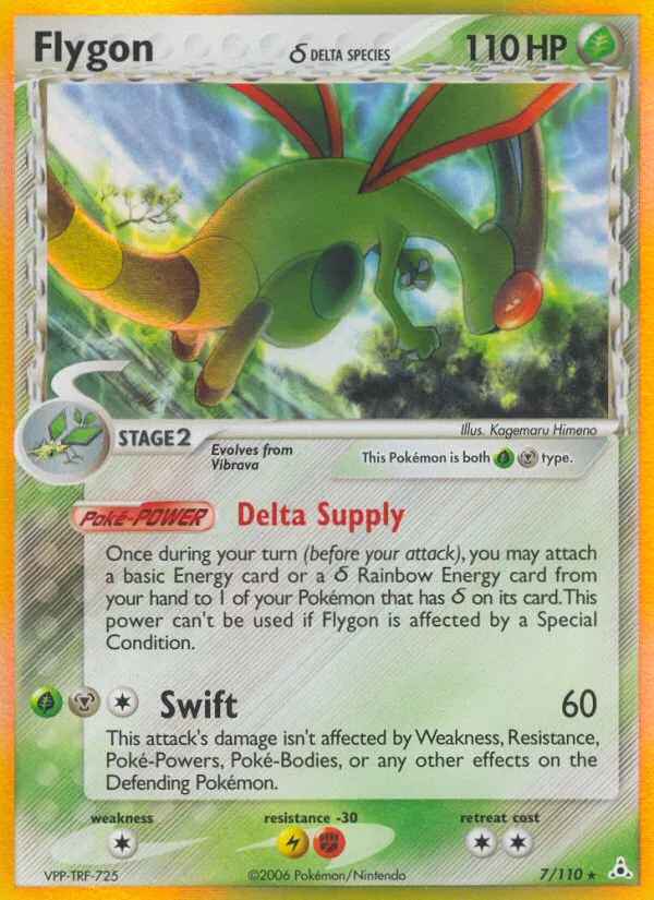 2006 Holon Phantoms Flygon δ Rare Holo #007/110 Rare Holo card image