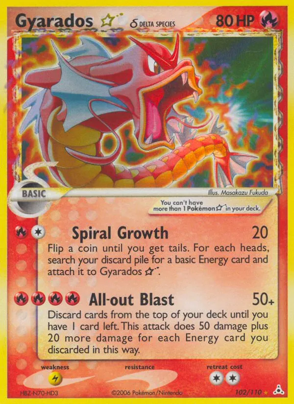 2006 Holon Phantoms Gyarados δ Rare Holo #008/110 Rare Holo card image