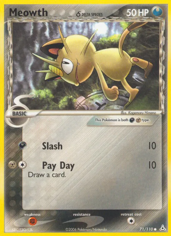 2006 Holon Phantoms Meowth δ Common #071/110 Common card image