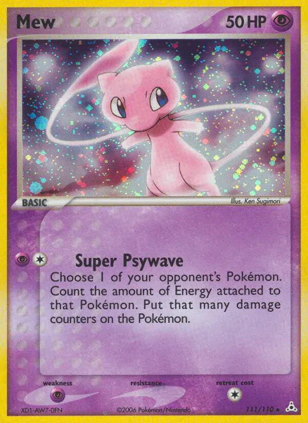 2006 Holon Phantoms Mew #111/110 Rare Secret card image