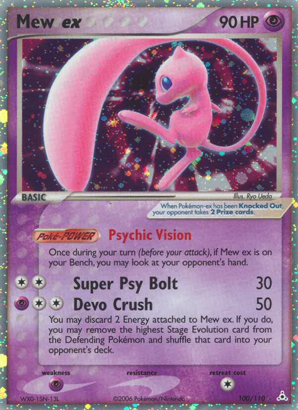 2006 Holon Phantoms Mew ex Rare Holo EX #100/110 Rare Holo EX card image