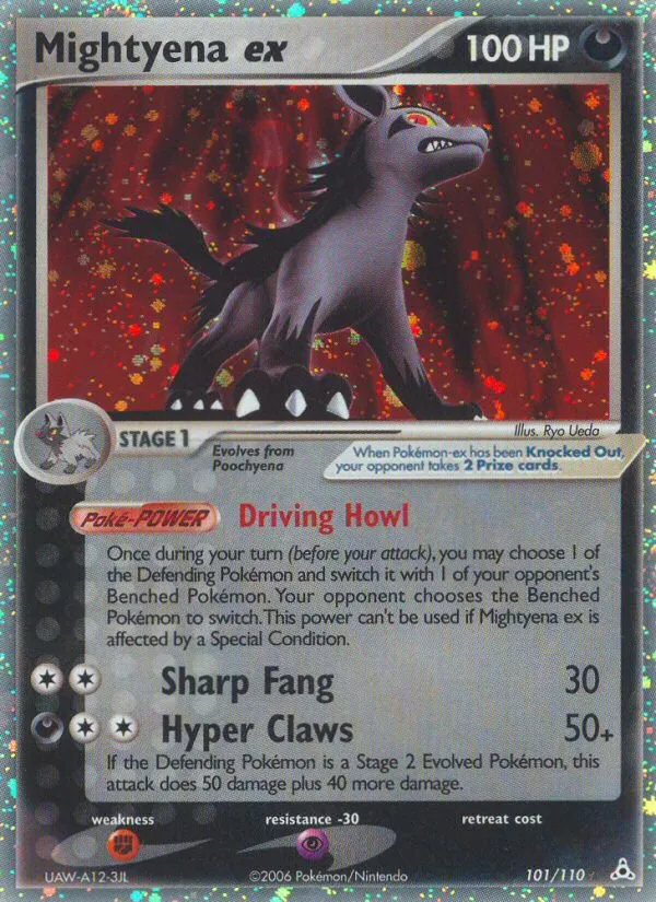 2006 Holon Phantoms Mightyena ex Rare Holo EX #101/110 Rare Holo EX card image