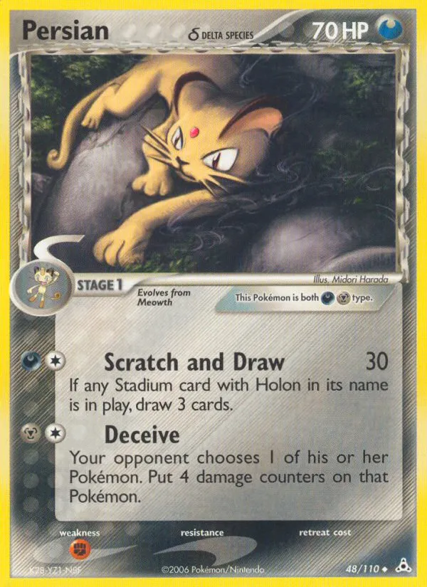 2006 Holon Phantoms Persian δ #048/110 Uncommon card image