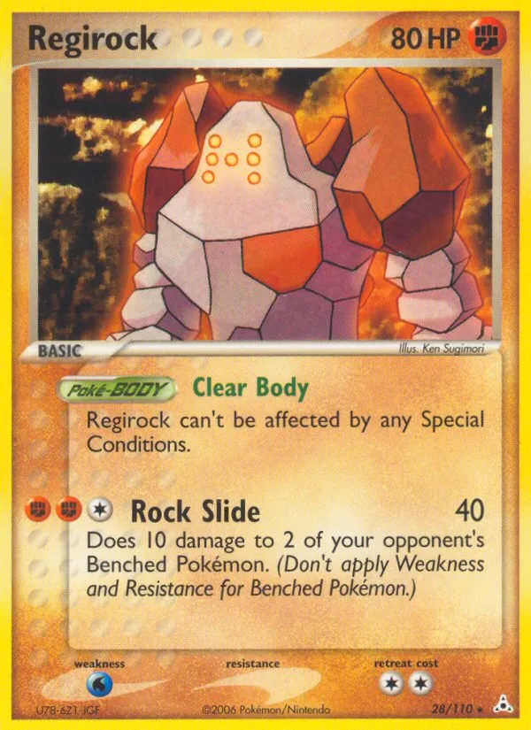 2006 Holon Phantoms Regirock Rare #028/110 Rare card image