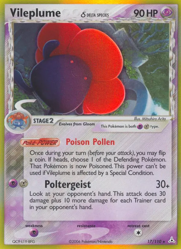 2006 Holon Phantoms Vileplume δ Rare Holo #017/110 Rare Holo card image