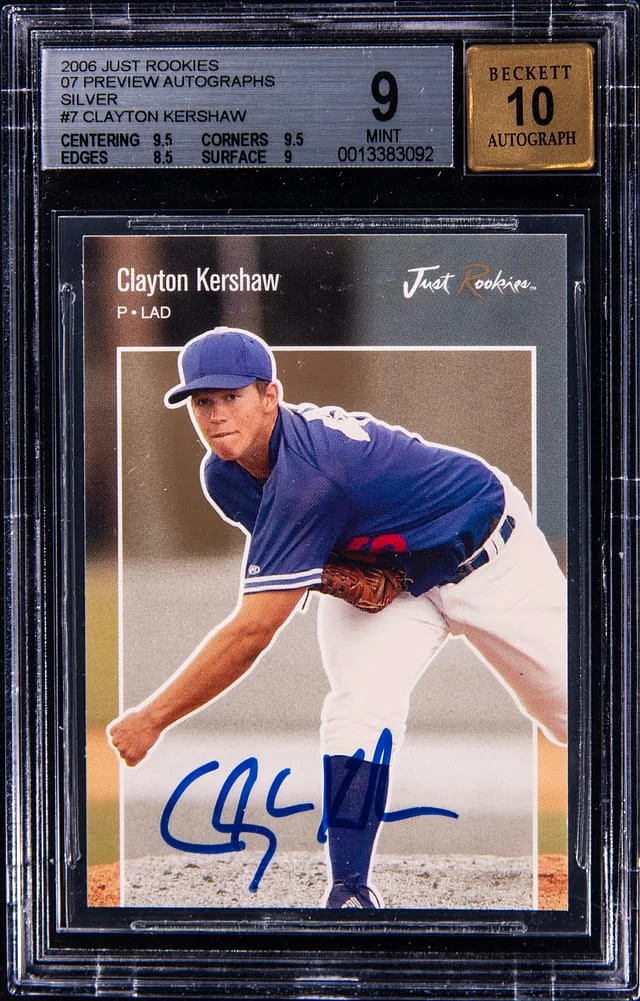 2006 Just Rookies 07 Preview Autographs Silver Clayton Kershaw #7 card image