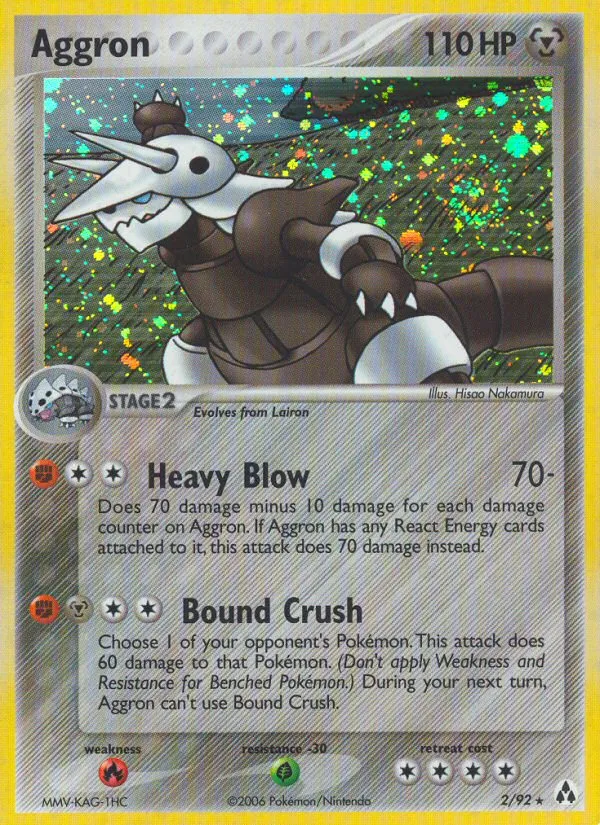 2006 Legend Maker Aggron #02/92 Rare Holo card image