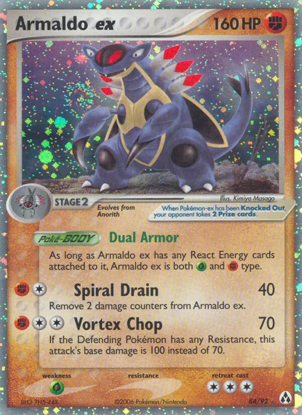 2006 Legend Maker Armaldo ex #84/92 Rare Holo EX card image