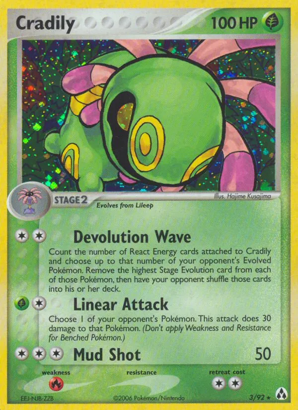 2006 Legend Maker Cradily #03/92 Rare Holo card image