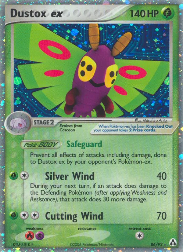 2006 Legend Maker Dustox ex #86/92 Rare Holo EX card image