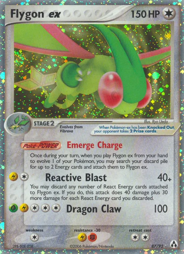 2006 Legend Maker Flygon ex Rare Holo EX #87/92 Rare Holo EX card image