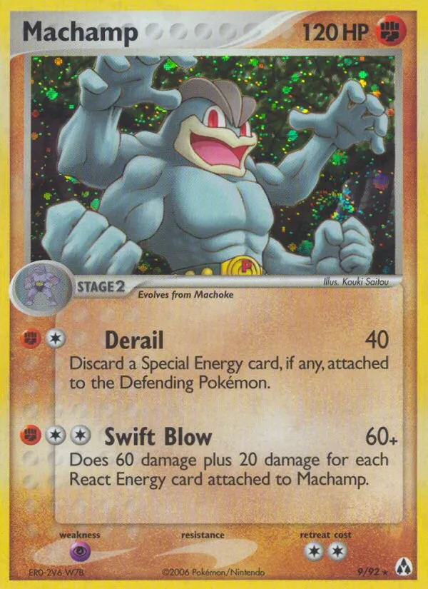 2006 Legend Maker Machamp Rare Holo #09/92 Rare Holo card image