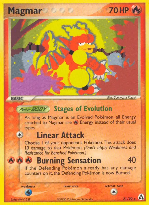 2006 Legend Maker Magmar Rare #21/92 Rare card image