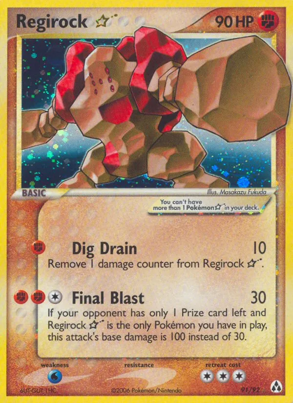 2006 Legend Maker Regirock ★ #91/92 Rare Holo Star card image