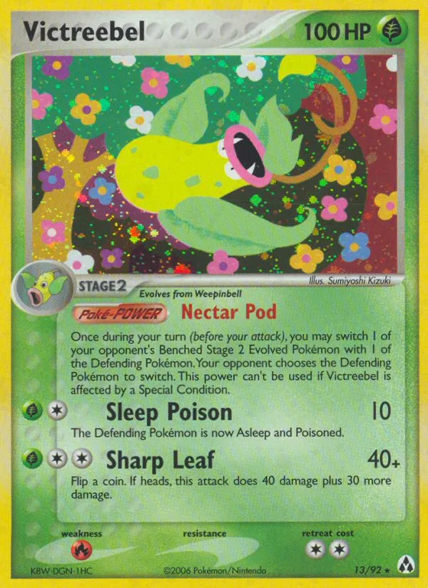 2006 Legend Maker Victreebel #13/92 Rare Holo card image