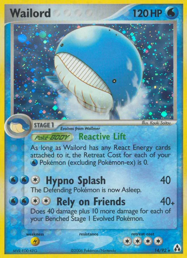 2006 Legend Maker Wailord #14/92 Rare Holo card image