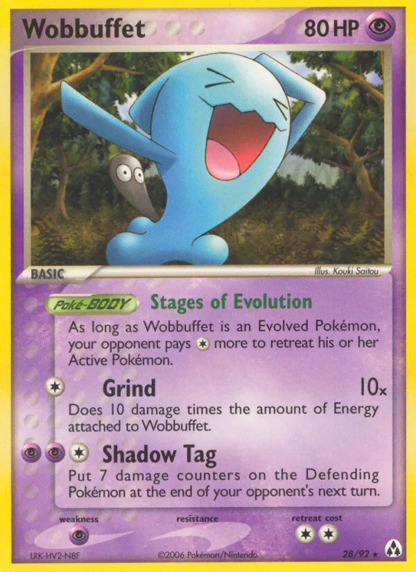 2006 Legend Maker Wobbuffet Rare #28/92 Rare card image