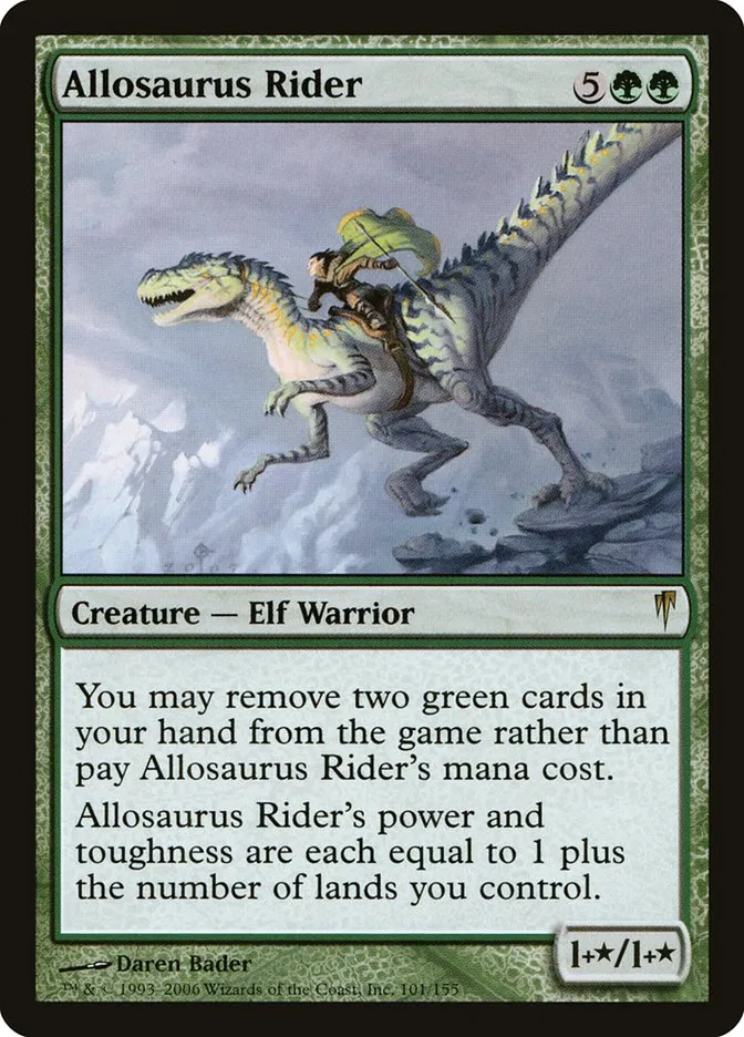 2006 Coldsnap Allosaurus Rider rare #101 rare card image