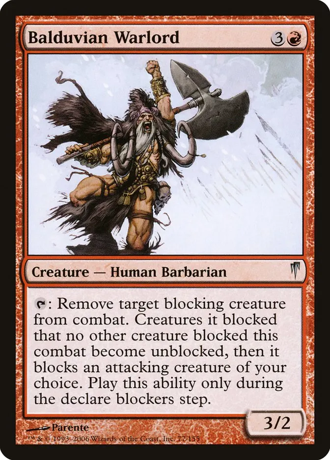 2006 Coldsnap Balduvian Warlord #77 uncommon card image