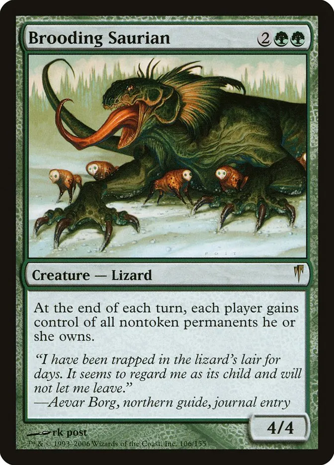 2006 Coldsnap Brooding Saurian rare #106 rare card image