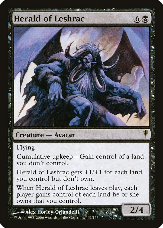 2006 Coldsnap Herald of Leshrac [Foil] rare #62 rare card image