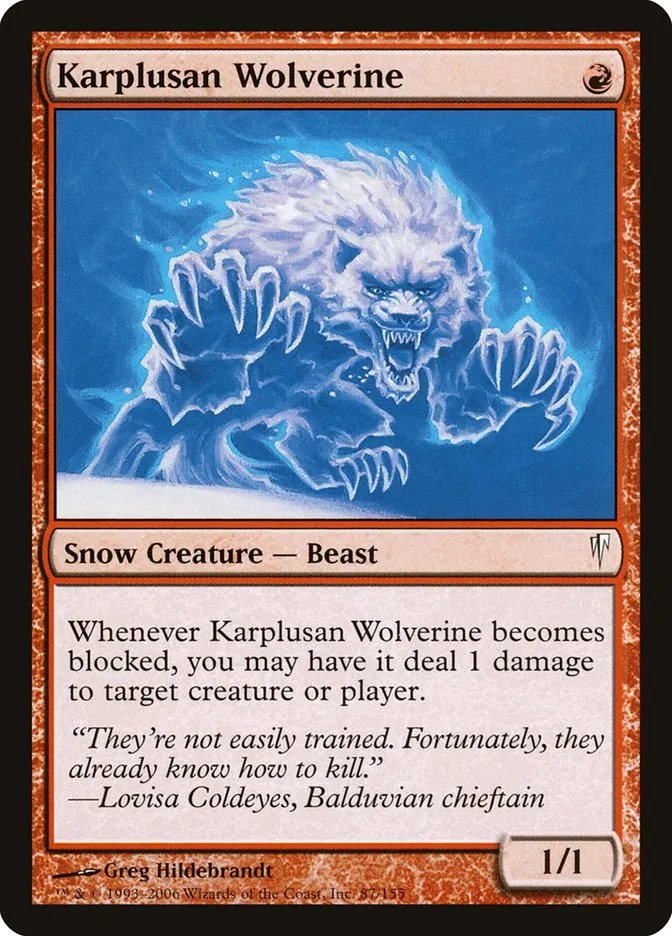 2006 Coldsnap Karplusan Wolverine common #87 common card image