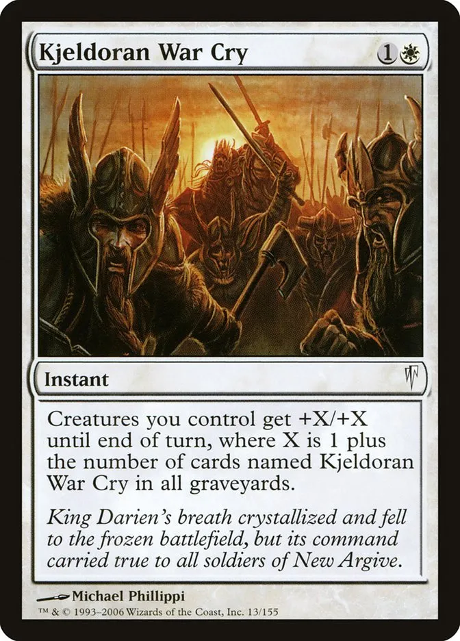 2006 Coldsnap Kjeldoran War Cry #13 common card image