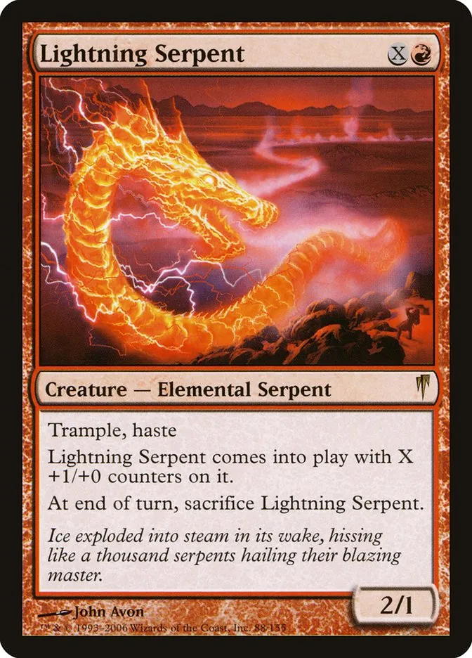 2006 Coldsnap Lightning Serpent rare #88 rare card image