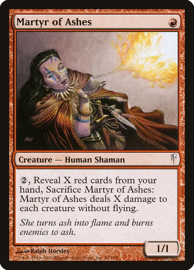 2006 Coldsnap Martyr of Ashes #92 common card image