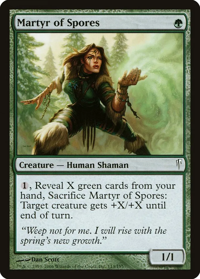 2006 Coldsnap Martyr of Spores #113 common card image