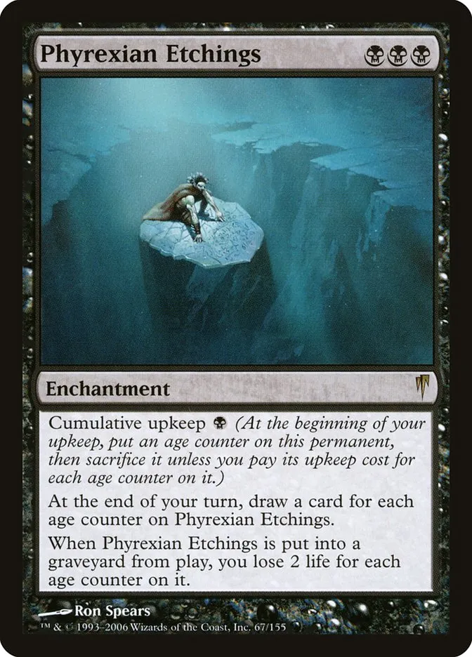 2006 Coldsnap Phyrexian Etchings rare #67 rare card image