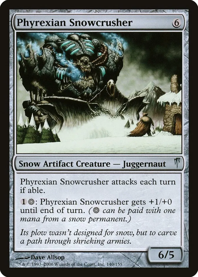 2006 Coldsnap Phyrexian Snowcrusher #140 uncommon card image