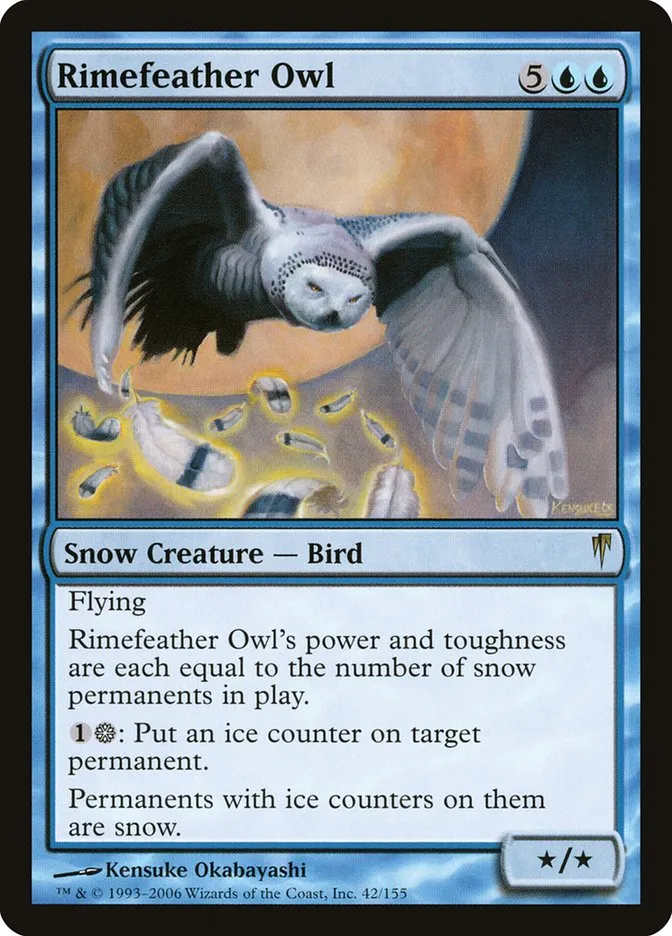 2006 Coldsnap Rimefeather Owl #42 rare card image