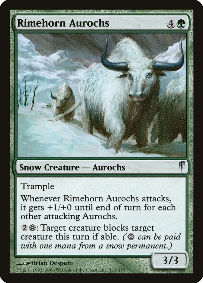 2006 Coldsnap Rimehorn Aurochs #118 uncommon card image