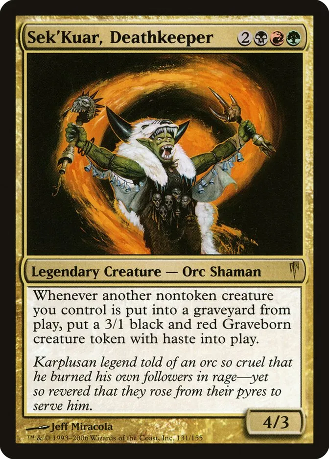 2006 Coldsnap Sek'Kuar, Deathkeeper #131 rare card image