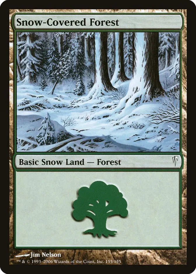 2006 Coldsnap Snow-Covered Forest common #155 common card image