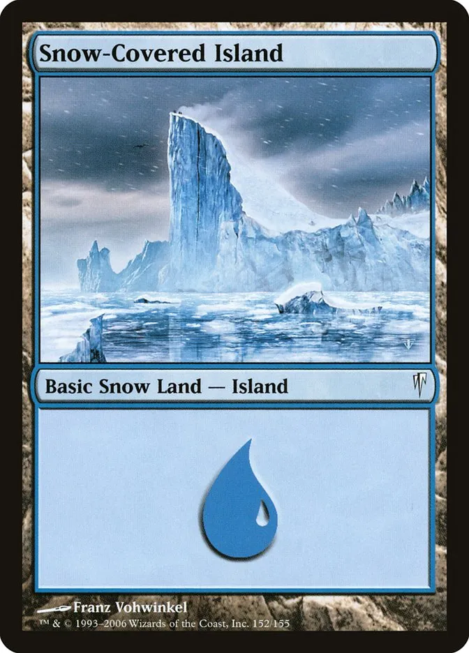 2006 Coldsnap Snow-Covered Island [Foil] common #152 common card image