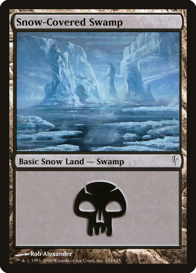 2006 Coldsnap Snow-Covered Swamp #153 common card image
